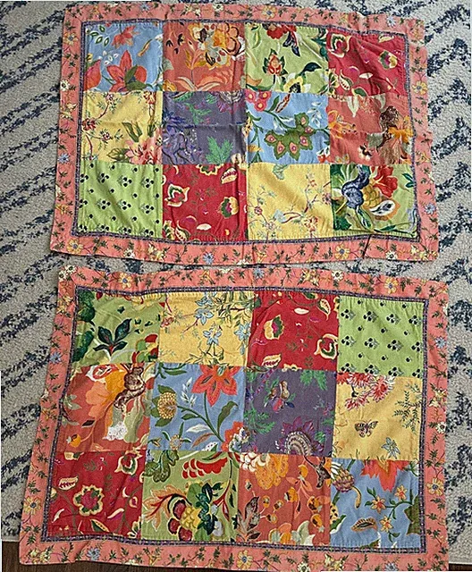 2 Patchwork Floral King Bed Pillow Shams