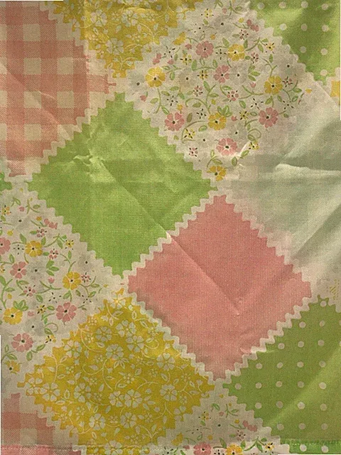 2 Sears Robuck Patchwork Pillowcases Standard Yellow Pink Flawed 598