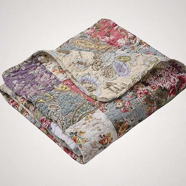 Blooming Prairie Patchwork Blanket,Cotton Summer Blanket,Thin Blanket,Throw