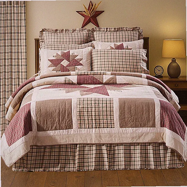 Cider Mill Star Patchwork Cotton Country Cottage Quilted Bed Collection