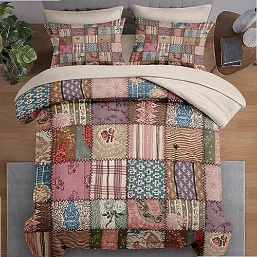 Comforter Set Size, Country Flower Retro 7 Pcs Bedding Queen Country Patchwork
