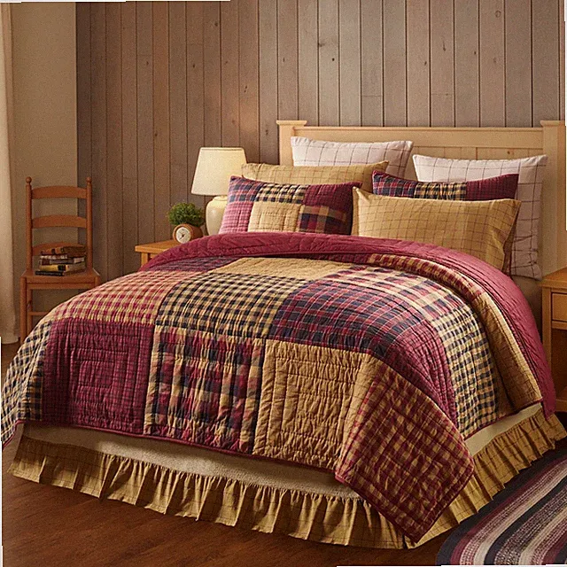 Connell Rustic Patchwork Cotton Country Cottage Quilted Bed Collection