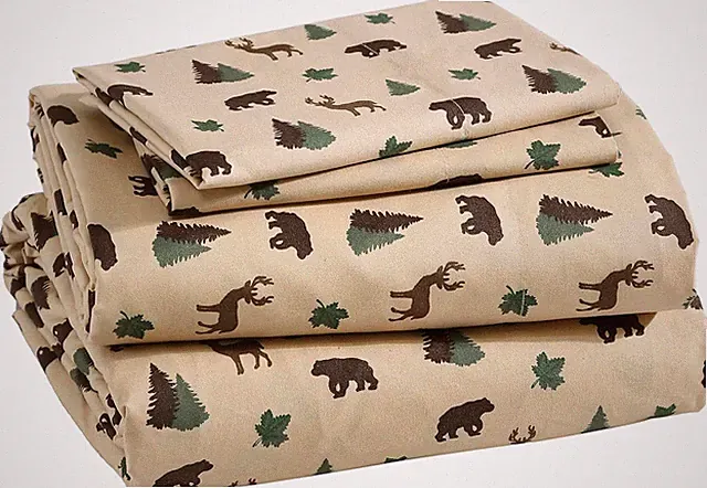 Cozy Cabin 4-Piece Full Microfiber Bedding Sheet Set with Deep Pockets Rustic Pa