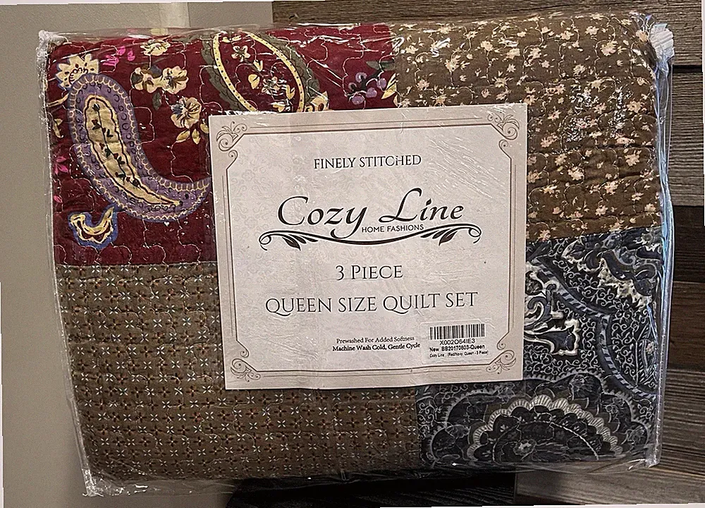 Cozy Line Home Fashions Floral Paisley Patchwork Cotton Quilt Bedding Set Queen