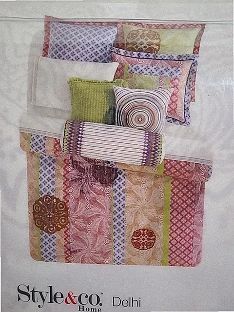 King Duvet Cover Shams Reversible Cotton Bright Floral Patchwork Maximalist Deco