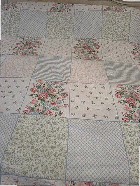 Laura Ashley Floral Patchwork Look Queen Duvet Cover