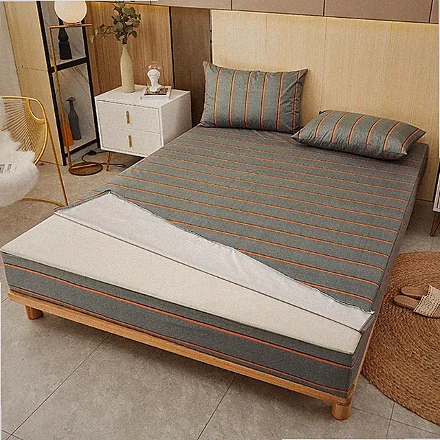 Mattress Cover with Zipper All-inclusive Bedspreads Six-Sides Fitted Bed Sheet