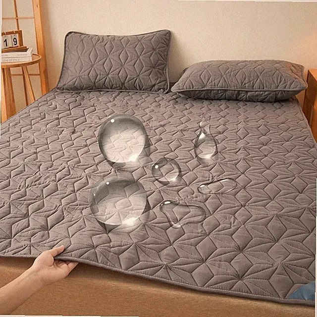 Mattress Topper with Elastic Band Quilted Protector Pad Bedspread Mattress Cover