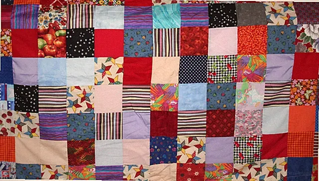 NEW Handmade Patchwork Quilt Multicolor Lap Throw Blanket Fleece Back 54x38