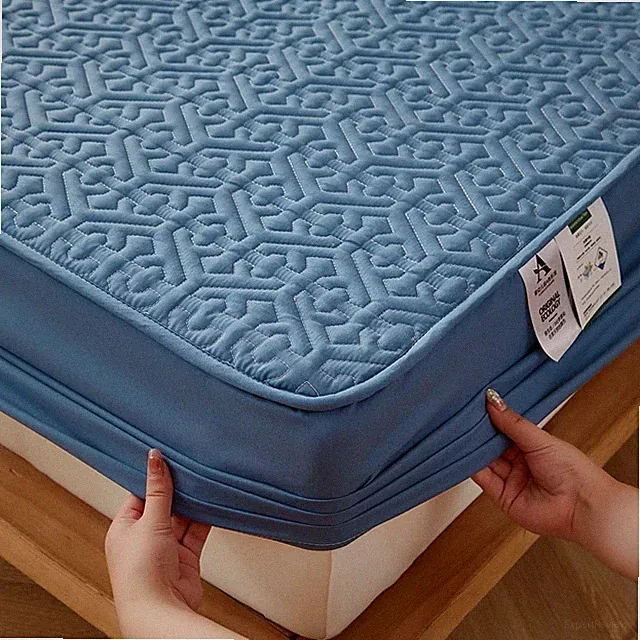 Pure Cotton Quilted Mattress Topper Anti-bacterial Bed Protector No Pillowcase