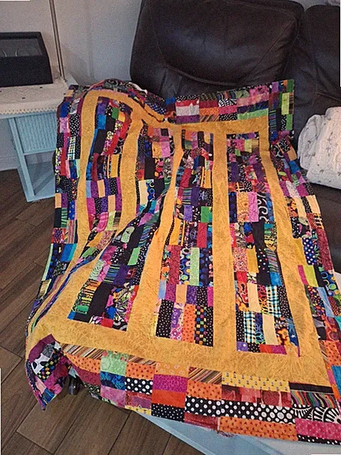 Quilted Throw Blanket 3x5 Handmade Patchwork