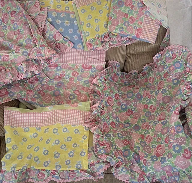 Shabby Chic Floral & Patchwork 2 Window , Bed Skirt , Pillow Sham Girls Rm