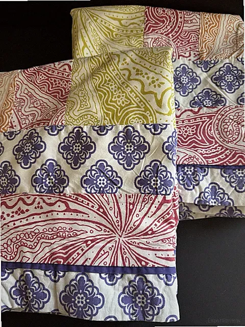 Style & Co Boho King Duvet Cover 2 Sham Set Cotton Floral Patchwork Embroidery