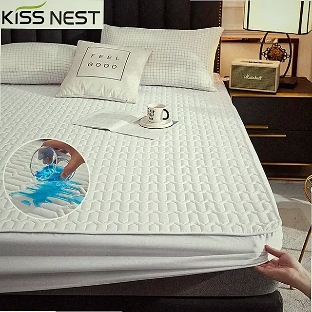 Thicken Quilting Mattress Cover FittedSheet Bed Protector Solid Color Protector