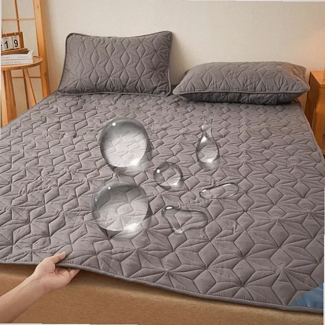 Waterproof Quilted Mattress Topper Protector with Elastic Band Bed Cover Pad
